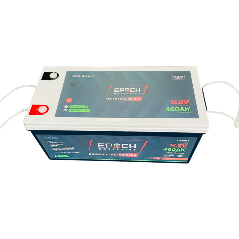 Epoch Batteries 12V 460Ah (5.89kWh) Essential Series - Bluetooth & Heated LiFePO4 Battery