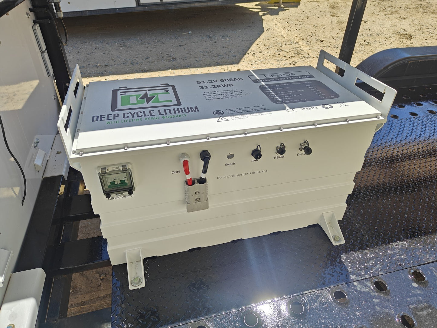 Replacement LFP Lithium battery pack for dc solar trailer - 51.2V 608ah 31.2Kwh