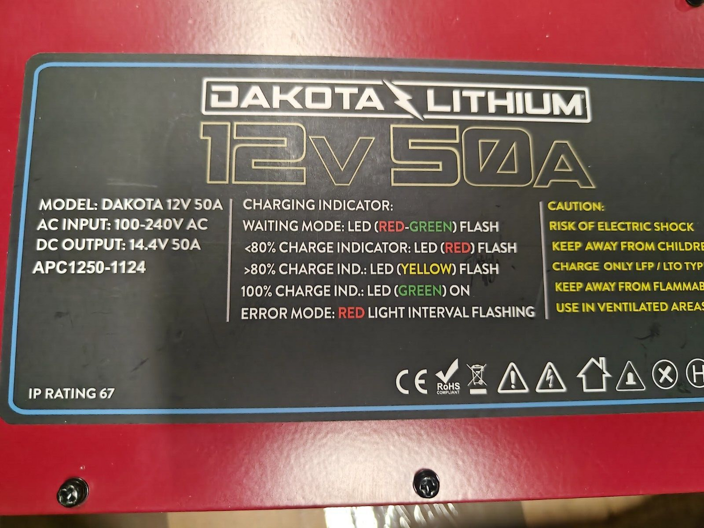Dakota Lithium Ultra Fast 12V 50A Waterproof LiFePO4 Onboard Battery Charger
