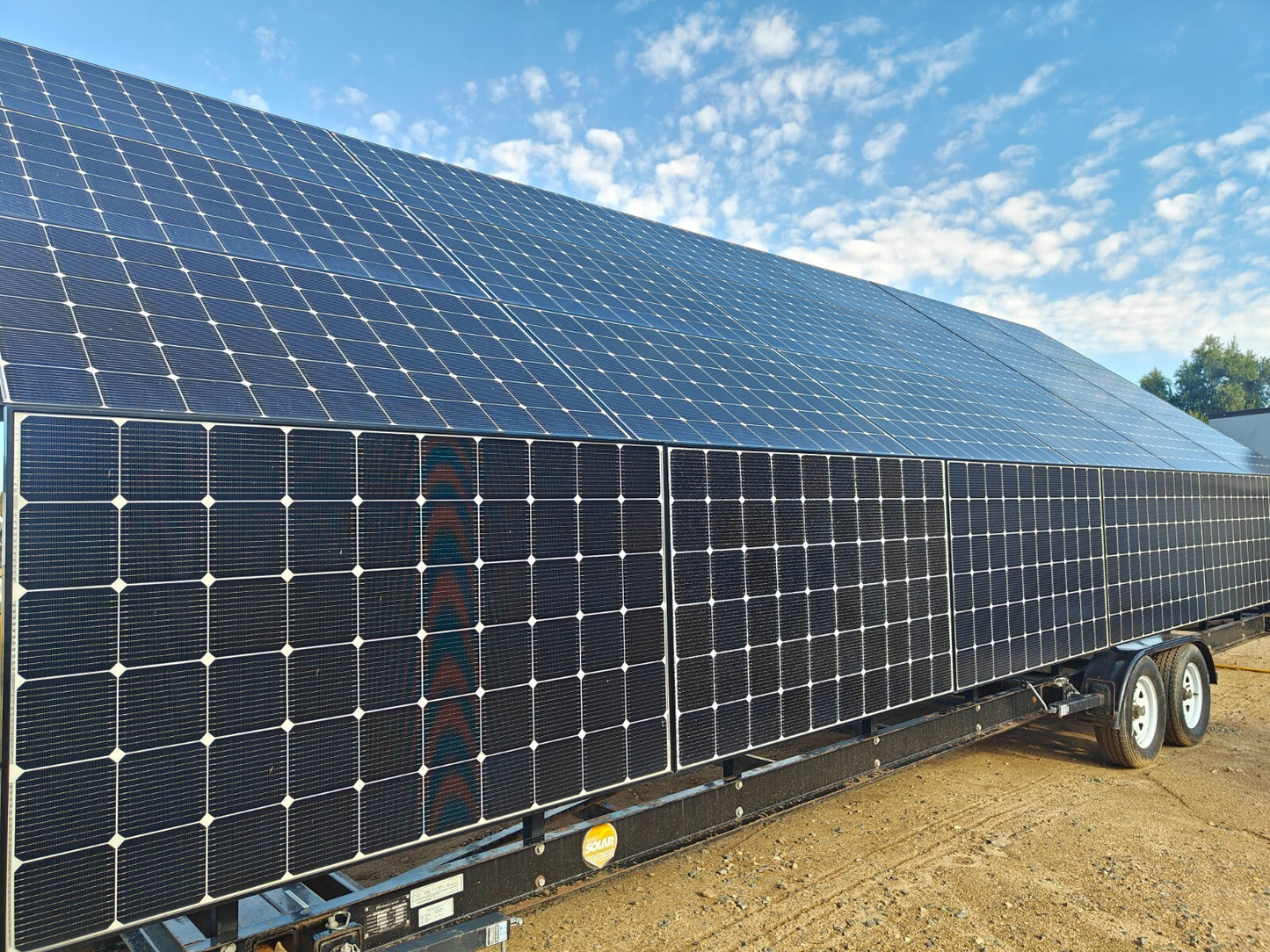 Off Grid Portable 24 Panel Solar Trailer w/ 28KWh GOBEL LFP ALL VICTRON 120/240