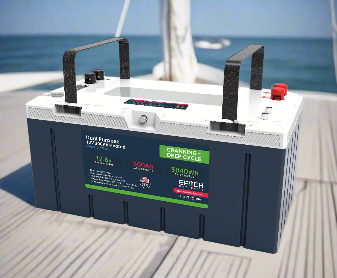 Epoch Batteries 12V 300Ah (3.84kWh) Pro Series - LiFePO4 Cranking & Deep Cycle Lithium Battery (Dual Purpose)