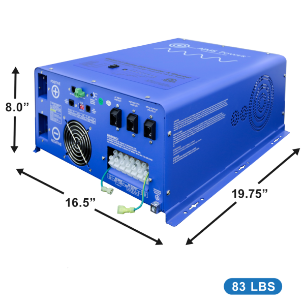 Aims Power PICOGLF6024120UL 6000 WATT PURE SINE INVERTER CHARGER 24Vdc TO 120Vac OUTPUT LISTED TO UL & CSA
