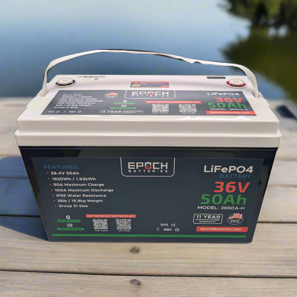 Epoch Batteries 36V 50Ah (1.92kWh) Essential Series - Bluetooth & Heated LiFePO4 Battery