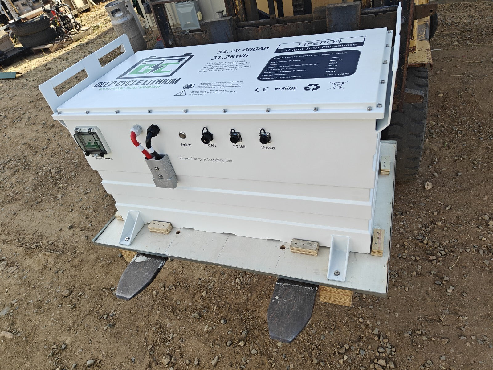 Replacement  LFP Lithium battery pack for dc solar trailer - 51.2V 608ah 31.2Kwh