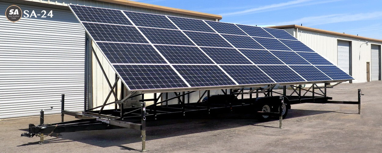 Off Grid Portable 24 Panel Solar Trailer w/ 28KWh GOBEL LFP ALL VICTRON 120/240