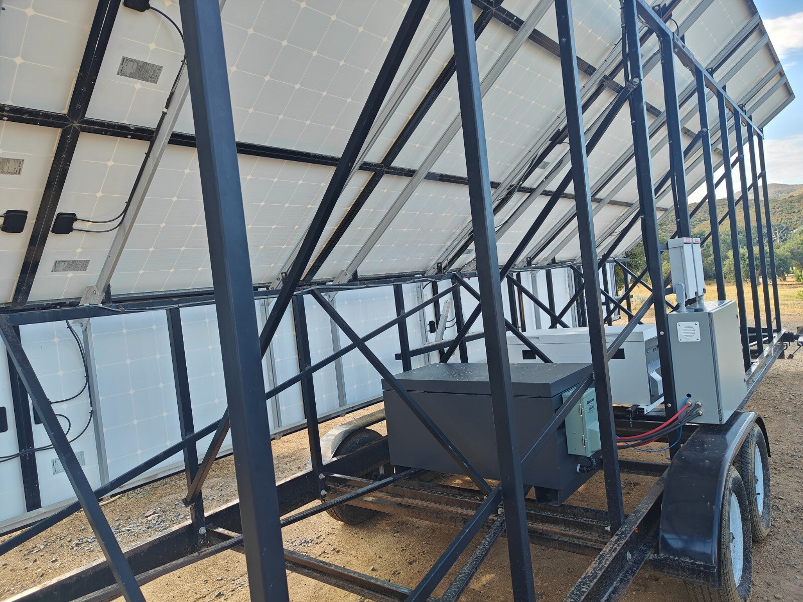 Off Grid Portable 24 Panel Solar Trailer w/ 28KWh GOBEL LFP ALL VICTRON 120/240
