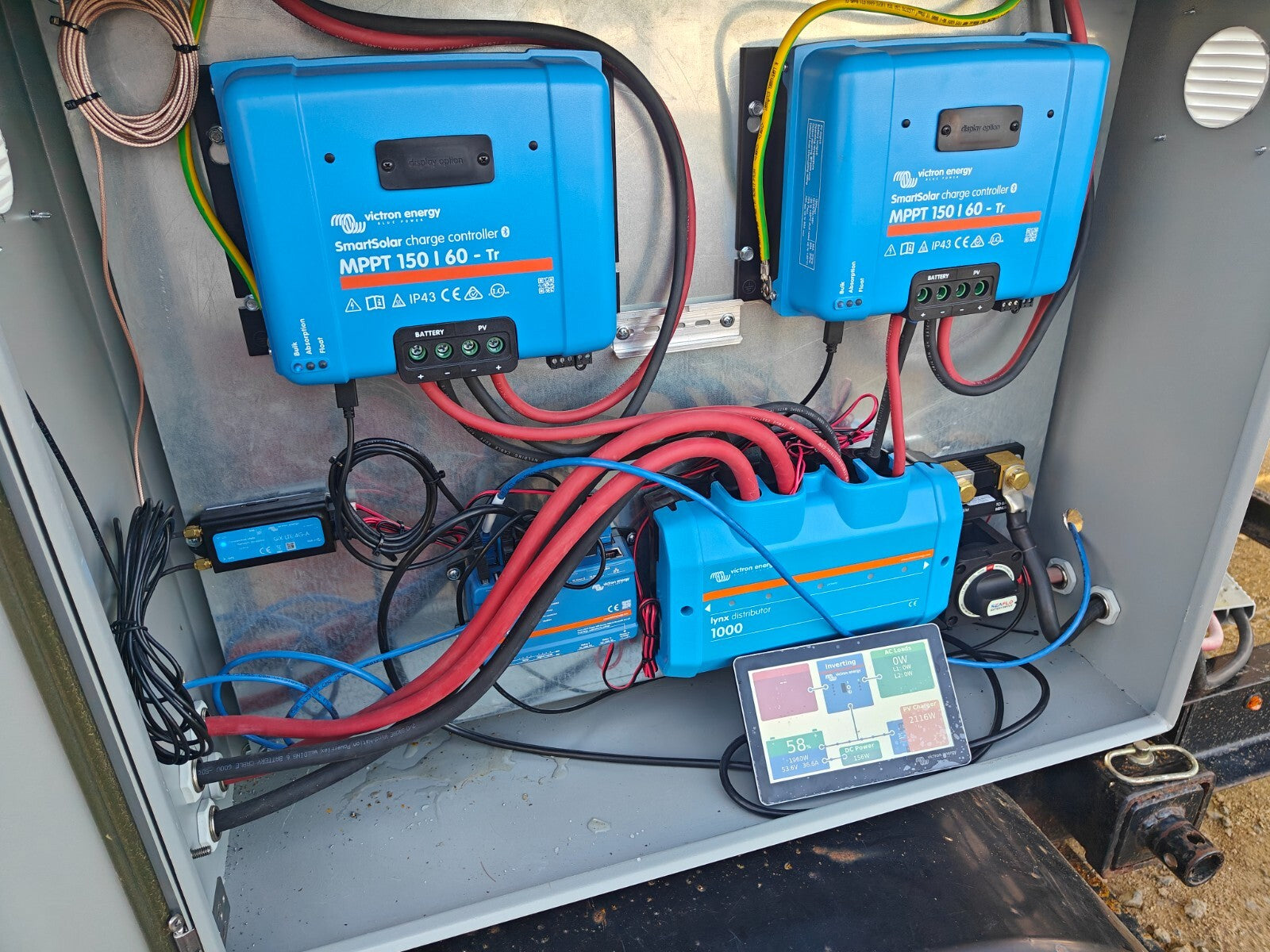 Off Grid Portable 24 Panel Solar Trailer w/ 28KWh GOBEL LFP ALL VICTRON 120/240