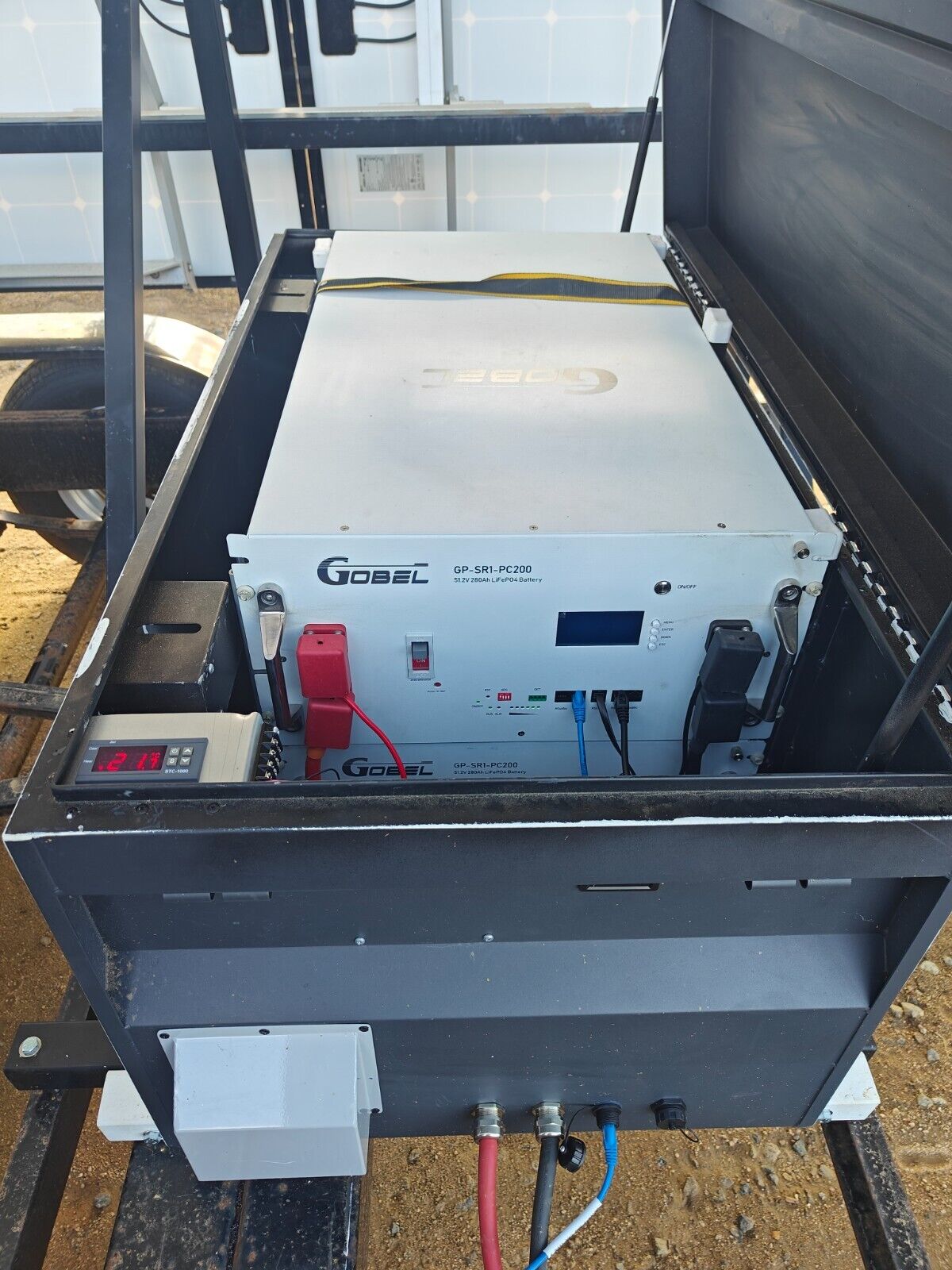 Off Grid Portable 24 Panel Solar Trailer w/ 28KWh GOBEL LFP ALL VICTRON 120/240