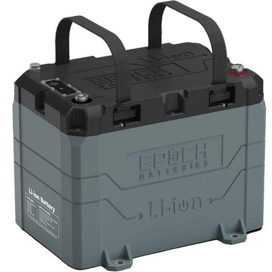 Epoch Batteries 24V 100Ah (2.56kWh) LiFePO4 Lithium Battery - Bluetooth, Heating, Waterproof