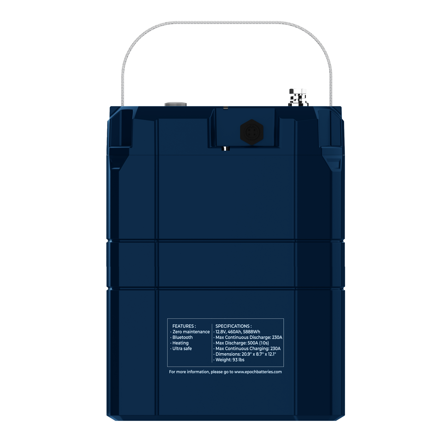 Epoch Batteries 12V 460Ah (5.89kWh) V2-T Elite Series - Heated & Bluetooth & Victron Comms LiFePO4 Battery