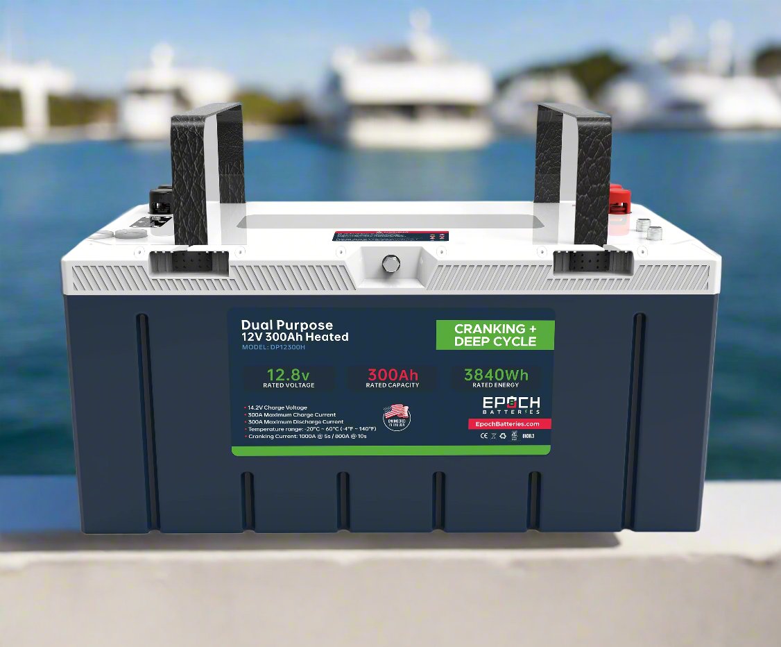 Epoch Batteries 12V 300Ah (3.84kWh) Pro Series - LiFePO4 Cranking & Deep Cycle Lithium Battery (Dual Purpose)