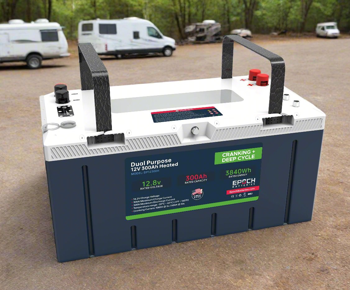 Epoch Batteries 12V 300Ah (3.84kWh) Pro Series - LiFePO4 Cranking & Deep Cycle Lithium Battery (Dual Purpose)