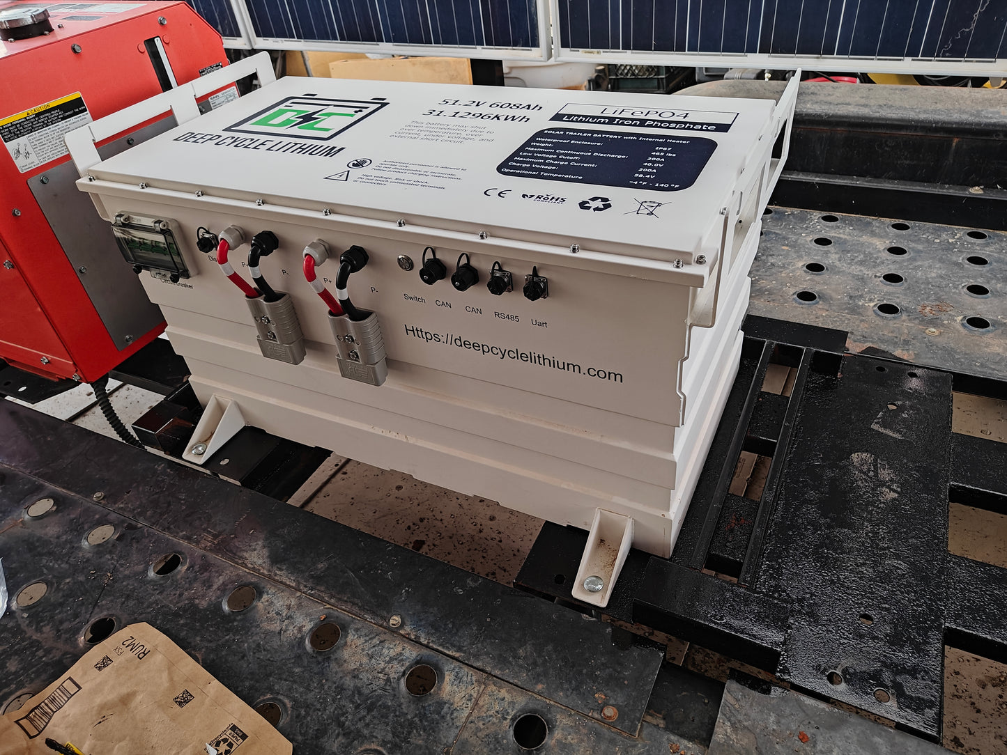 DC Solar Trailer Replacement  LFP Lithium battery pack - 51.2V 628ah 32.15 Kwh