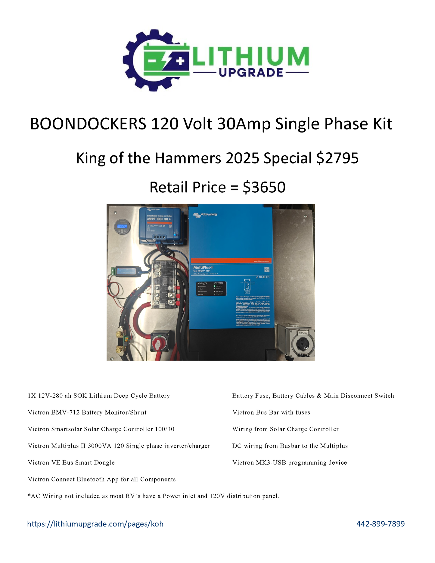 Customized KOH King of the Hammers 2025 30A Boondocking Kit