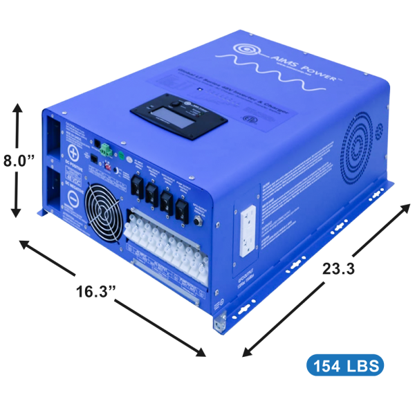 Aims Power PICOGLF120W48V240VS 12000 Watt Pure Sine Inverter Charger 48 Vdc / 240Vac Input & 120/240Vac Split Phase Output ETL Listed to UL 1741 / CSA