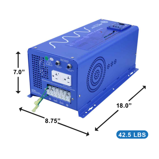 Aims Power PICOGLF20W48V120V 2000 Watt Pure Sine Inverter Charger 48 Volt DC to 120 Volt AC