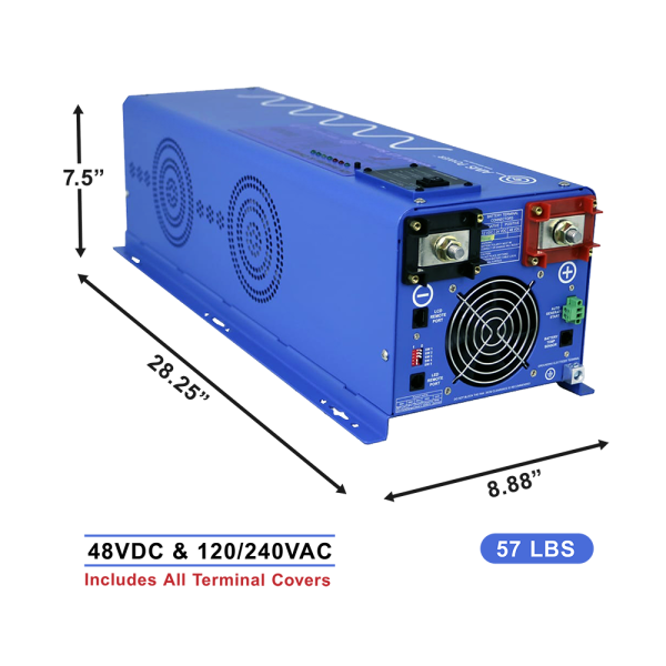 Aims Power PICOGLF40W48V240VS 4000 Watt Pure Sine Inverter Charger 48Vdc / 240Vac Input & 120/ 240Vac Split Phase Output