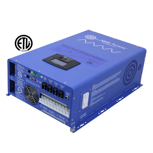Aims Power PICOGLF120W48V240VS 12000 Watt Pure Sine Inverter Charger 48 Vdc / 240Vac Input & 120/240Vac Split Phase Output ETL Listed to UL 1741 / CSA