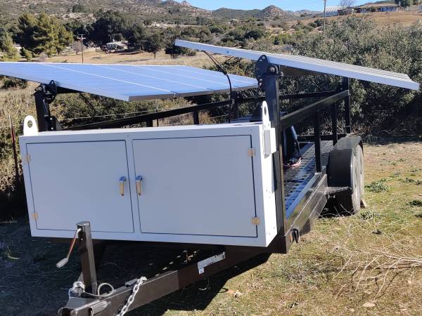 DC Solar Complete unit Remanufactured and Upgraded DC Solar Trailer with 31KWh Lithium Batteries