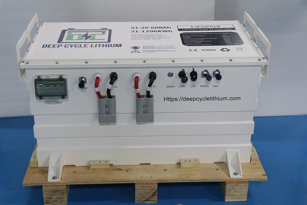 Replacement  LFP Lithium battery pack for dc solar trailer - 51.2V 608ah 31.2Kwh