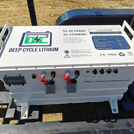 DC Solar Trailer Replacement  LFP Lithium battery pack - 51.2V 628ah 32.15 Kwh